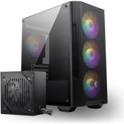 Resim Msı Mag Forge M100A D60 Akrilik Yan Panel 3X120MM 1X120MM Argb Fan 600W 80+ Psu Matx Gamıng Kasa 