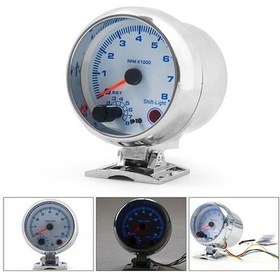 Resim Novahub 3.75'' Araba Universal Gümüş Takometre Göstergesi Mavi Vites Arası Işığı 0-8000 Rpm Gümüş 