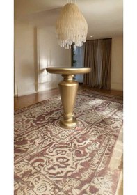 Resim Altın Varaklı Tekli Ahşap Mantar Sehpa Seti Dekoratif Yan Sehpa Takımı - Wooden Coffee Table Altın 