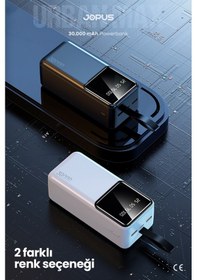 Resim Jopus 30000mah Powerbank Lcd Ekranlı Taşıma Askılı Güçlü Taşınabilir Şarj Cihazı Siyah 