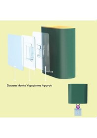 Resim Duvara Monte Edilebilir Kapaklı Askılı Klozet Yumuşak Silikon Başlıklı Tuvalet Fırçası Seti 5496 Çok Renkli 