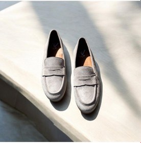 Resim Ne&ve Shoes Gri Süet Hakiki Deri Kadın Loafer Ayakkabı 