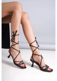 Resim Pine Cone 723 Kadın Bilekten Bağlı Kadeh Ökçe Açık Ayakkabı Siyah 