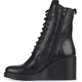 Resim Bueno Shoes Siyah Deri Kadın Dolgu Topuklu Bot 01WZ8303 01WZ8303 