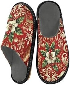 Resim ODAWA Ren geyiği kar mavi ev terlik sıcak erkek kış terlik kadın kayma bellek köpük terlik 