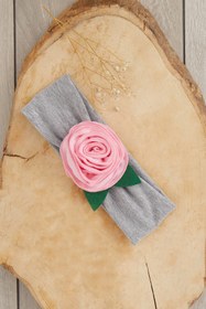 Resim Babygiz El Yapımı Yumuşak Eşsiz Aksesuarlı Doğal Pamuklu Penye Bebek Çocuk Kız Bandana Gül Serisi 