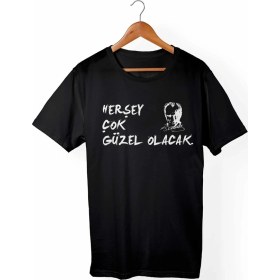 Resim Muggkuppa Herşey Çok Güzel Olacak Çocuk Siyah T-shirt 