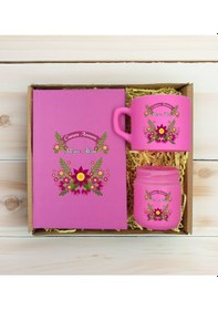 Resim Bk Gift Kişiye Özel İsimli Dtf Anne Temalı Pembe Defter & Kahve Fincanı & Mum Hediye Seti-6, Anneye Hediye, Anneler Günü Hediyesi Kobitmeyencom30806 B 