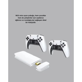 Resim Pileli Store M15 Video Oyun Konsolu 20 Emülatör Destekli 64GB Bellekli 