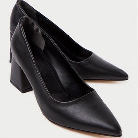 Resim Mubiano Mbzfr600-s Kadın Blok Topuklu 6 Cm Sivri Burun Siyah Stiletto & Topuklu Ayakkabı Siyah 