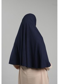 Resim Hürrem Bone Lacivert Pratik Hazır Geçmeli Tesettür Eşarp Viskon Pratik Namaz Örtüsü 2201 02 Lacivert 