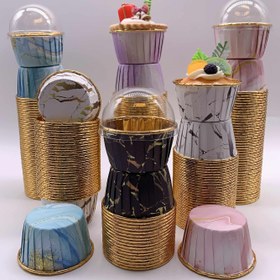 Resim 50 Adet Tek Kullanımlık Cupcake Kapları, Muffin Kalıbı Seti, Isıya Dayanıklı Parlak Kek Kalıpları, Kıvrık Kenarlı Pişirme Kapları, Düğün ve Doğum Günü Partileri İçin (Kapaksız/Kaplama) 