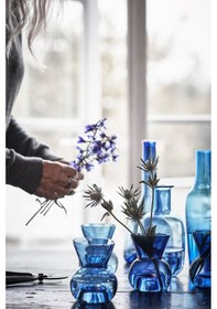 Resim Cam Vazo, Mavi, 12 Cm 12 x 22 CM 