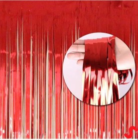 Resim Kapı Duvar ve Arka Fon Saçaklı Perde 1 Mt x 2 Mt - Kırmızı 