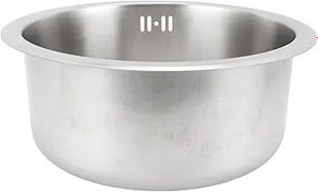 Resim Generic RV Mutfak Lavabo Yuvarlak Çok Yönlü 310x140mm Büyük Kapasiteli 304 Paslanmaz Çelik RV Lavabo Tekne Için (SILVER) 