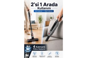 Resim Kiwi KVC-4011 Bldc Şarjlı Dik Süpürge | 18 Kpa Emiş Gücü & Dijital Göstergeli & Hepa Filtre 