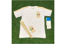 Resim Alaturka Mix Özel Italya 125.YIL Yeni Sezon Çocuk Futbol Forması Özel Tasarım 3lü Takım Beyaz 