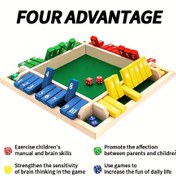 Resim Dört Renkli Ahşap Matematik Tahta Oyunu, Aile Eğitici Tahta Oyunu, Tatil Partisi Atmosferi Oyunu İçin Uygun, Oyuncak Hediye, Tatil Hediyesi, Ludo Tahta Oyunu Parça ile, Ludo Tahta Oyunu Seti, Ludo Oyunu, Tahta Oyunu, Zar Oyunu, Shut The Box Oyunu, Matematik Oyunu, Aile Tahta Oyunları, Oyun 