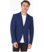 Resim Sposo 5105 Dar Kalıp Örme Kumaş Lacivert Erkek Blazer Ceket Lacivert 