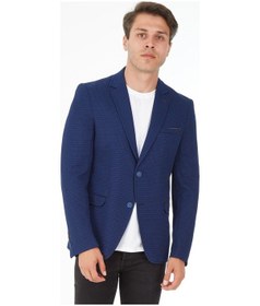 Resim Sposo 5105 Dar Kalıp Örme Kumaş Lacivert Erkek Blazer Ceket Lacivert 