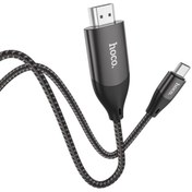 Resim Hoco UA16 Type-C to HDMI 4K 30 HZ Ses ve Görüntü Aktarma Kablosu 