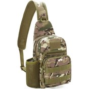 Resim Yuntech01 Unisex Askılı Çanta - Kamuflaj Desenli, 600d Oxford, Çoklu Cepler, Su Şişesi Çantası, Dağcılık Ve Bisiklet İçin Elverişli Haki 