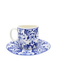 Resim Tulu Porselen Sahra 6 Kişilik Porselen Fincan Takımı Mavi-beyaz 