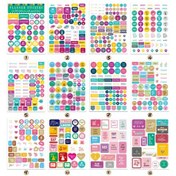 Resim Neevoyu 12 Adet Haftalık Planlayıcı Sticker - Sanat Kağıdı Dekoratif Not - 220x165mm Organizasyon Etiketleri 