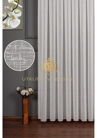 Resim Lüx Keten Armür Dokuma Tül Perde 