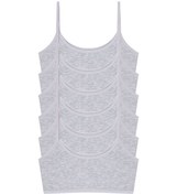 Resim Kız Çocuk Gri Yarım Atlet Pedsiz Alıştırma Sütyeni Pamuklu Likralı 6'lı Paket Gri 