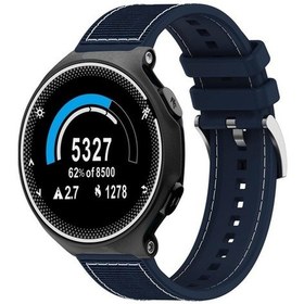 Resim Garmin Forerunner 220/235/735/735xt İçin 20mm Hibrid Naylon Örgü Silikon Saat Bandı Gece Mavisi 