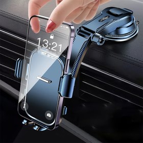 Resim ABS Malzeme Araç Telefon Tutucu, 360 Derece Dönebilen Gösterge Paneli Montajı, Suya Dayanıklı Değil, Evrensel Uyumlu, Ayarlanabilir Vakumlu Araç Tutucu Mobil Navigasyon İçin 