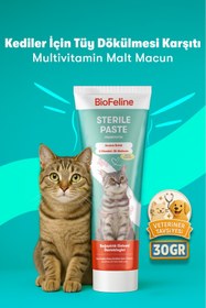 Resim BioFeline Tüy ve Sindirim Hassasiyeti Azaltıcı Kısır Kediler İçin Multivitamin Malt Macunu 30 g | Deneme Boy 