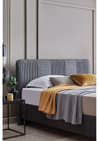 Resim Wool Sense Baza - Başlık Set - Koyu Gri 90x190 