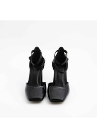 Resim Gleam Kapalı Kare Burun 8cm Kalın Topuk Çift Bantlı Stiletto - Topuklu Ayakkabı 001 