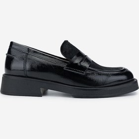 Resim Valmenti Kadın Hakiki Deri Makosen Ayakkabı 957 42003 Bn Ayk Sk24-25 Syh Krsk Rgn/tay SIYAH RUGAN 