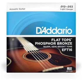 Resim AyrStore D'Addario Eft16 Akustik Gitar Tel Seti, Flat Tops, Phosphor Bronze 