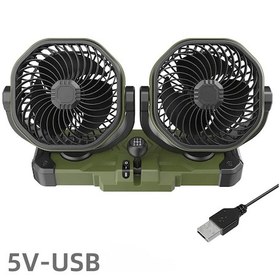 Resim Hipacool 5v/12v/24v Araba Çift Kafalı Fan Araç Soğutma Fanı 2 1 