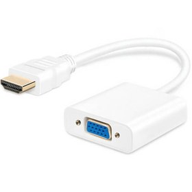 Resim Hdmi To Vga Kablo Çevirici Dönüştürücü Görüntü Altın Uçlu Full HD 