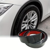 Resim 149.99 cm Siyah Karbon Fiber Kauçuk Tekerlek Ark Koruma Şeridi, Arabalar ve Kamyonlar için Çizilmezlik Koruyuculu Geniş Gövde Tasarımı, Araç Modifikasyonu ve Çarpışma Koruması için Uygun. Otomatik Çamurluk Tekerlek Kaş Şeridi (3.51 cm Geniş Karbon Fiber) 