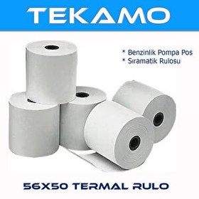 Resim Tekamo 56x50 Pompa Yazarkasa Termal Pos Rulosu 10 Adet 