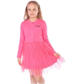 Resim Toontoy Kız Çocuk Düğmeli Toontoy Girl Nakışlı Tüllü Elbise Siyah 