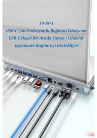 Resim Qpen W28 14 İn 1 Usb-c Çok İşlevli Bağlantı İstasyonu 