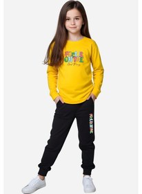 Resim Fyk Kids 3'lü Kız Çocuk Baskılı Bel Detayı Lastikli Alt-üst Pijama Takımı Çok Renkli 