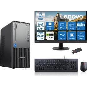 Resim Lenovo Thinkcentre Neo 50T Gen5 Intel Core I7 14700 64GB Ddr5 256GB SSD 27 Inç Monitör Windows 11 Pro Quadro T400 4gb Masaüstü Bilgisayar 4002712UAS0GL00P21 + Zetta Flash Bellek 