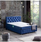 Resim Setaymobilya Baza, Vita Çift Kişilik Lacivert Baza + Başlık + Comfort Yatak 