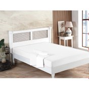 Resim Lila Tek Kişilik Lastikli Penye Çarşaf 100x200+25 cm Beyaz 