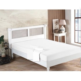 Resim Lila Tek Kişilik Lastikli Penye Çarşaf 100x200+25 cm Beyaz 