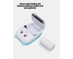Resim Shopwave Kablosuz Mini Cep Yazıcısı Bluetooth Destekli 1200MAH Bataryalı 