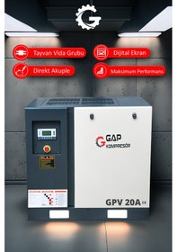 Resim Gap Kompresör Vidalı Hava Kompresörü 20 HP Tek Makine GPV20a 